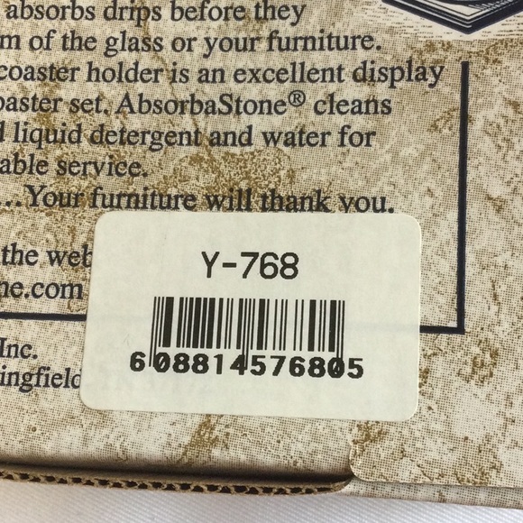 Absorbent Stone solid oak coaster holder, set of 4 coasters - Picture 7 of 7